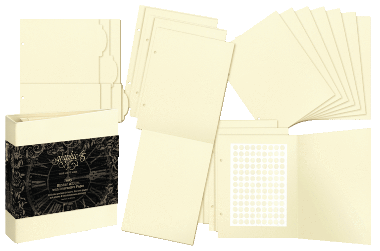 Graphic 45 Staples Ivory Binder Album With Interactive Pages