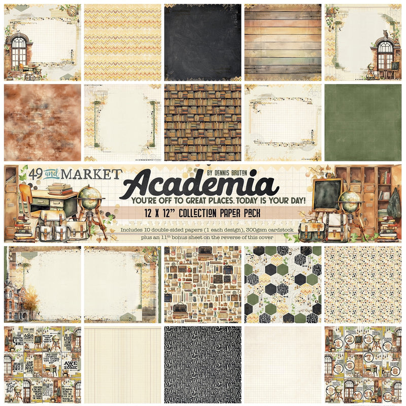 49 and Market Academia 12 x12 Collection Pack - Craftywaftyshop