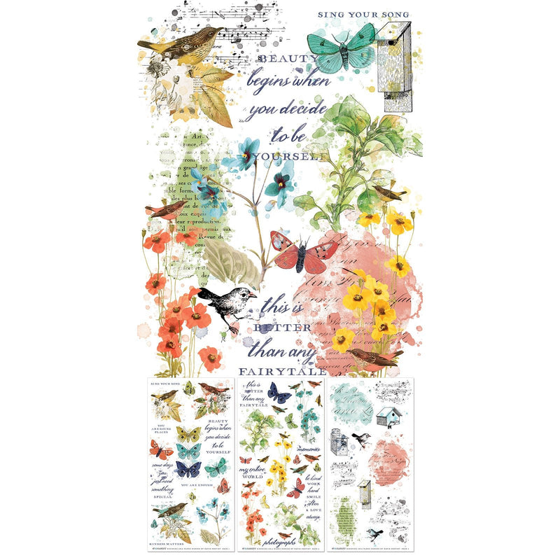 49 and Market Birdsong Blendable Rub - on Transfer Set - Craftywaftyshop