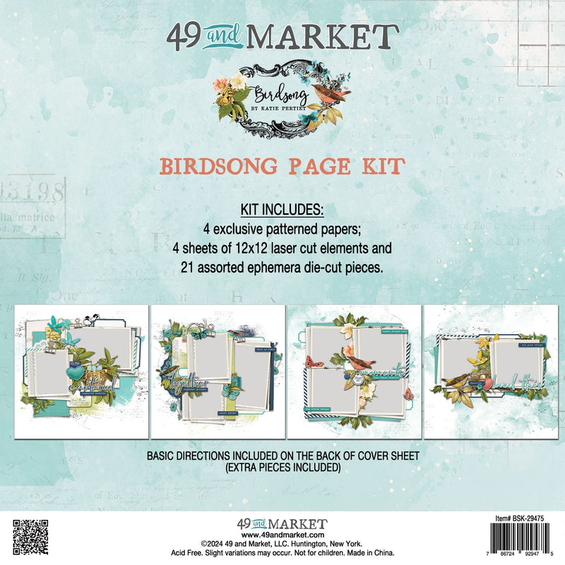 49 and Market Birdsong Page Kit - Craftywaftyshop