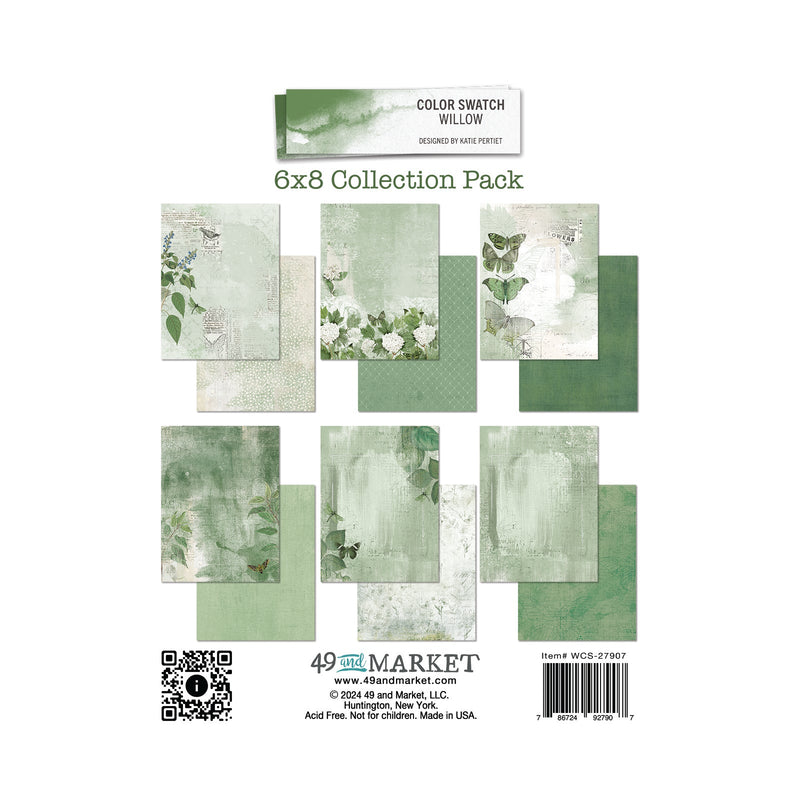 49 and Market Color Swatch Willow 6×8 Paper Collection Pack - Craftywaftyshop