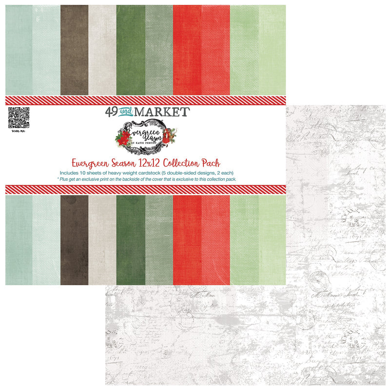 49 and Market Evergreen Season 12×12 Solid Collection Pack - Craftywaftyshop