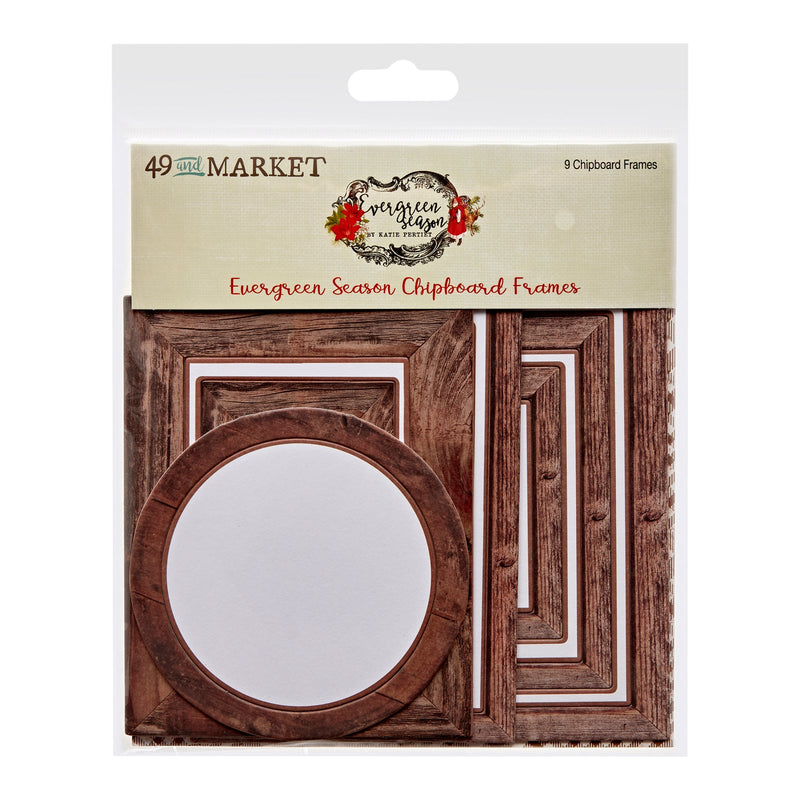 49 and Market Evergreen Season Chipboard Frames - Craftywaftyshop