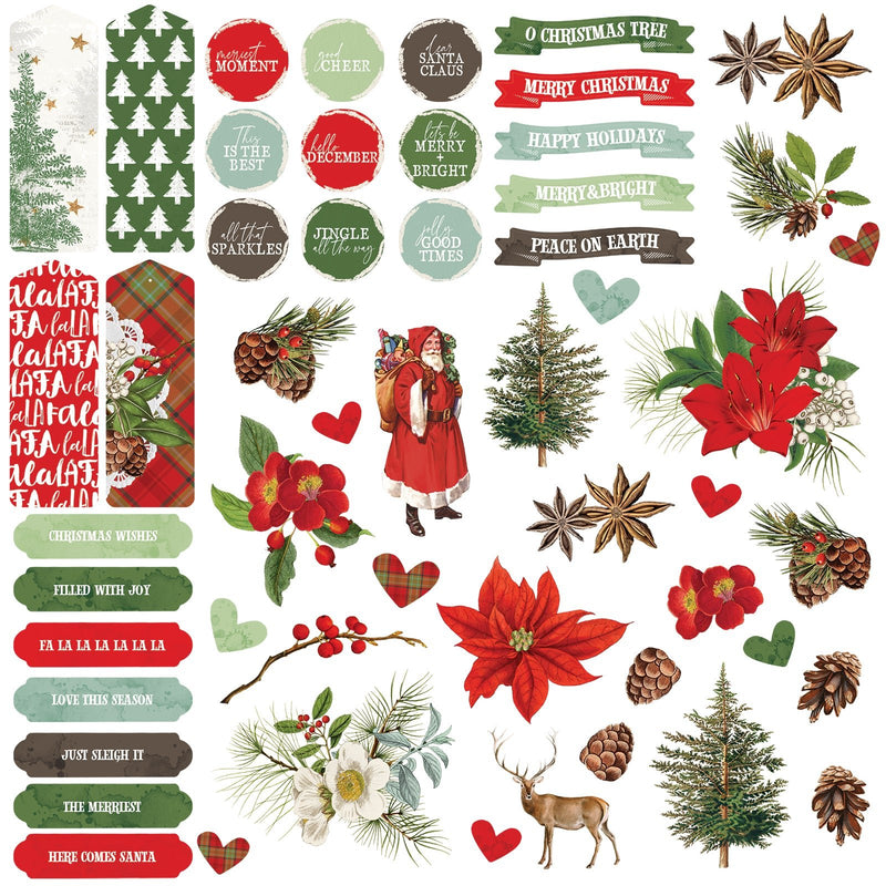 49 and Market Evergreen Season Chipboard Set - Craftywaftyshop