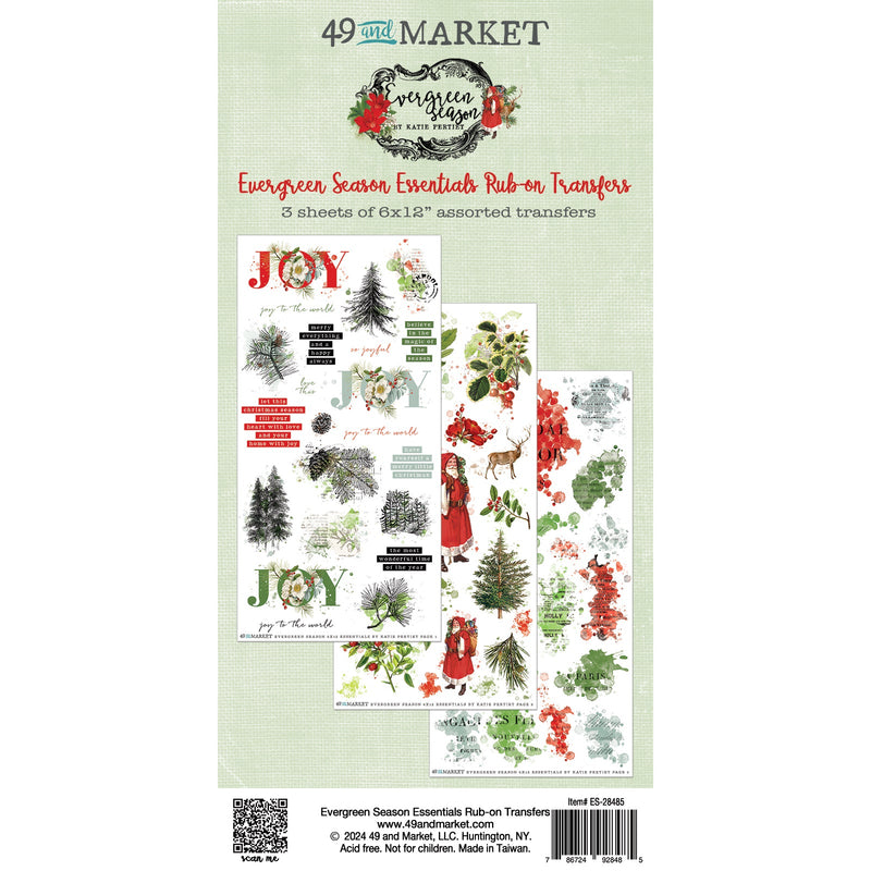 49 and Market Evergreen Season Essentials Rub - on Transfer Set - Craftywaftyshop