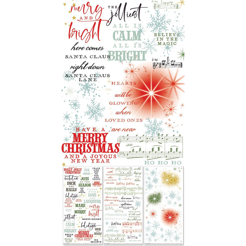 49 and Market Evergreen Season Sentiments Rub - on Transfer Set - Craftywaftyshop