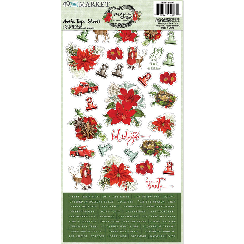 49 and Market Evergreen Season Washi Sheets - Craftywaftyshop