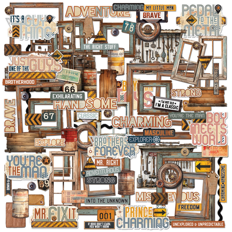 49 and Market Rust and Revs Die - cut Elements - Craftywaftyshop