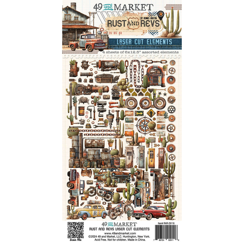 49 and Market Rust and Revs Laser Cut Element Set - Craftywaftyshop