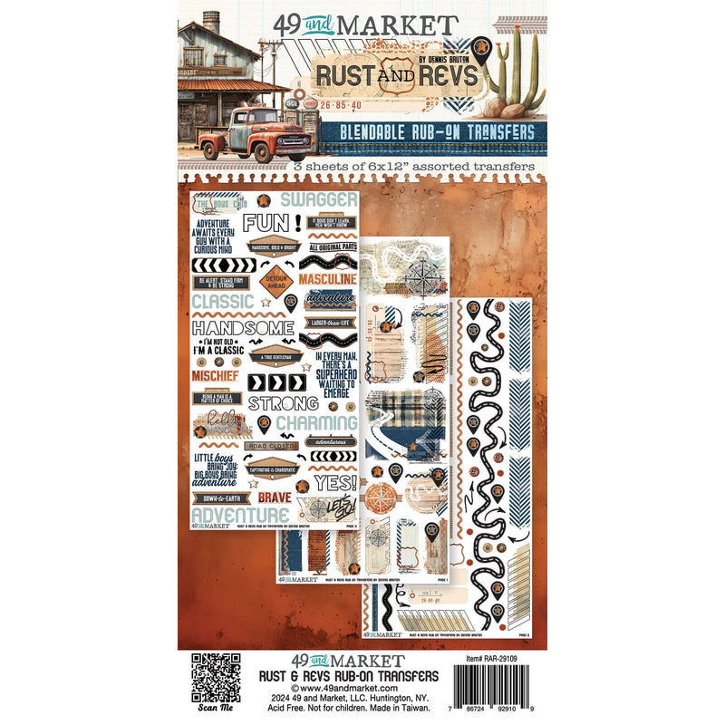 49 and Market Rust and Revs Rub - on Transfer Set - Craftywaftyshop