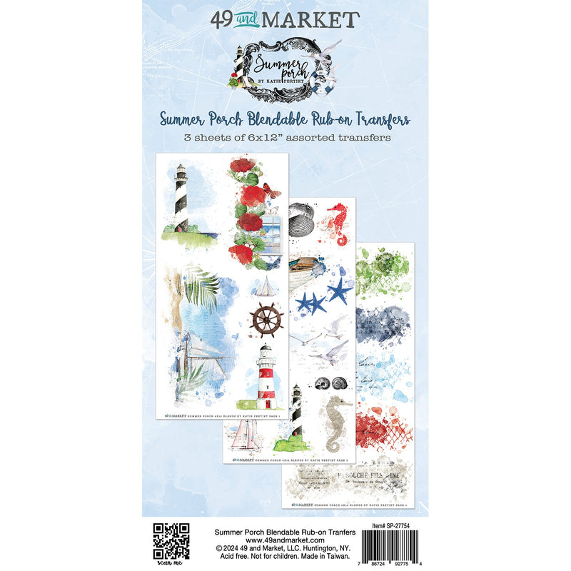 49 and Market Summer Porch Blendable Rub - on Transfer Set - Craftywaftyshop