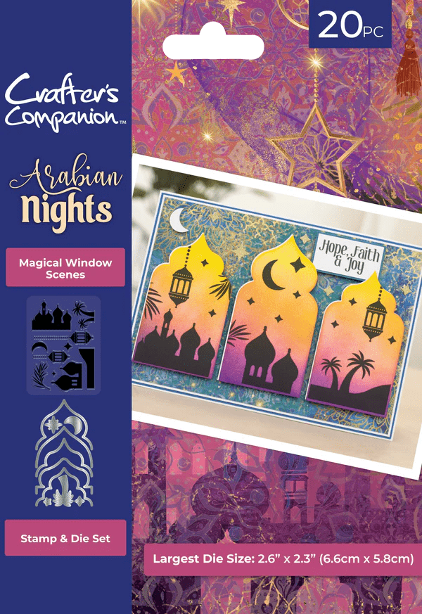 Arabian Nights Stamps & Die Set 20 Piece Magical Window Scene - Craftywaftyshop