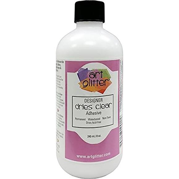 Art Institute Glitter Designer Dries Clear Adhesive 8oz - Craftywaftyshop