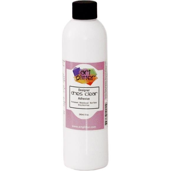 Art Institute Glitter Designer Dries Clear Adhesive 8oz - Craftywaftyshop