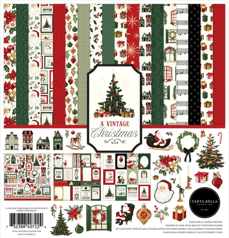 Carta Bella A Vintage Christmas Collection Kit - Craftywaftyshop