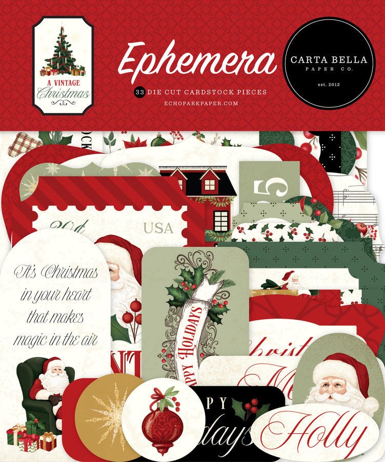 Carta Bella A Vintage Christmas Ephemera - Craftywaftyshop