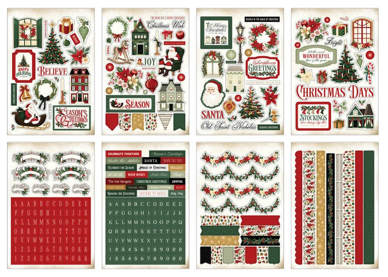 Carta Bella A Vintage Christmas Sticker Book - Craftywaftyshop