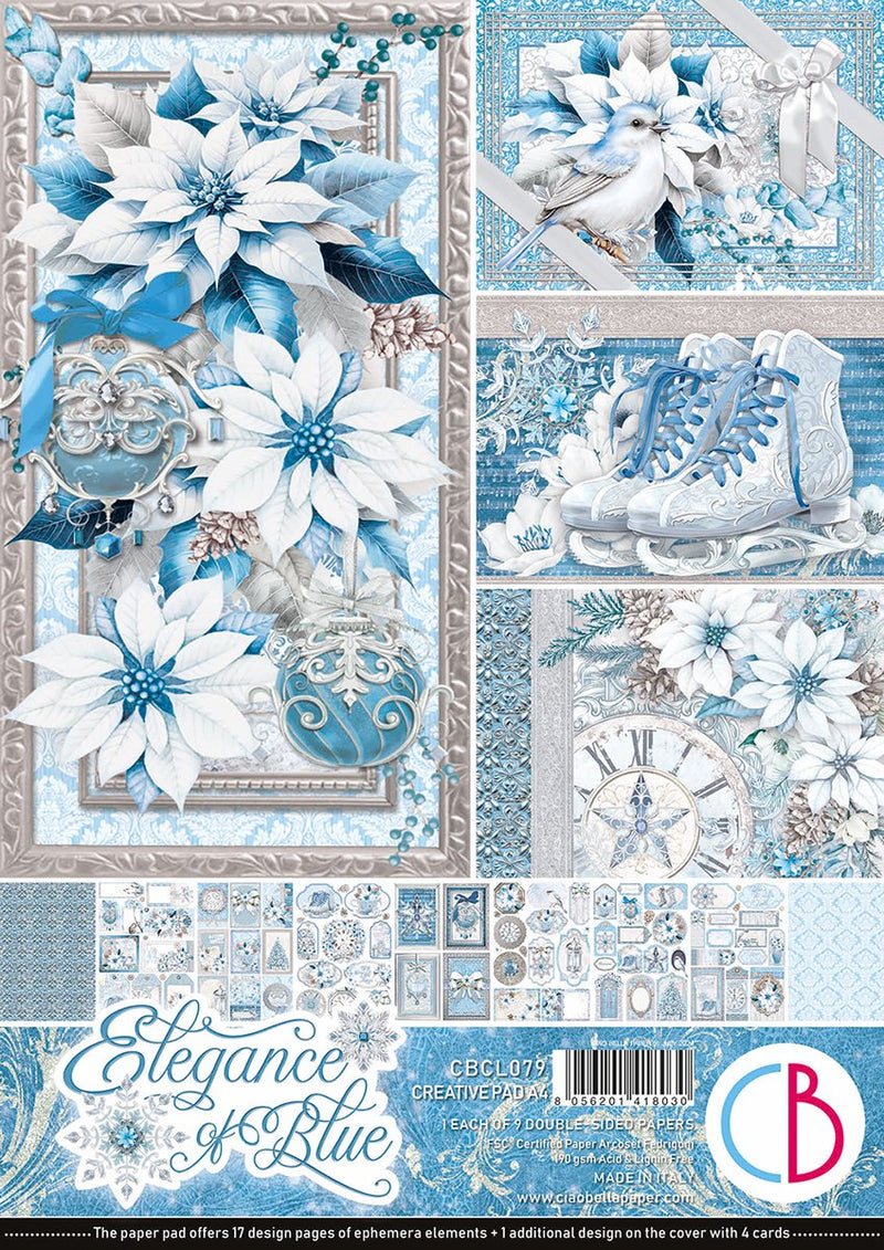 Ciao Bella Elegance of Blue Creative Ephemera Pad A4 - Craftywaftyshop