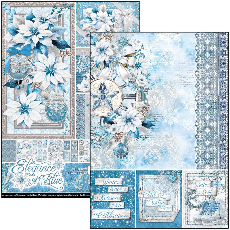 Ciao Bella Elegance of Blue Creative Ephemera Pad A4 - Craftywaftyshop