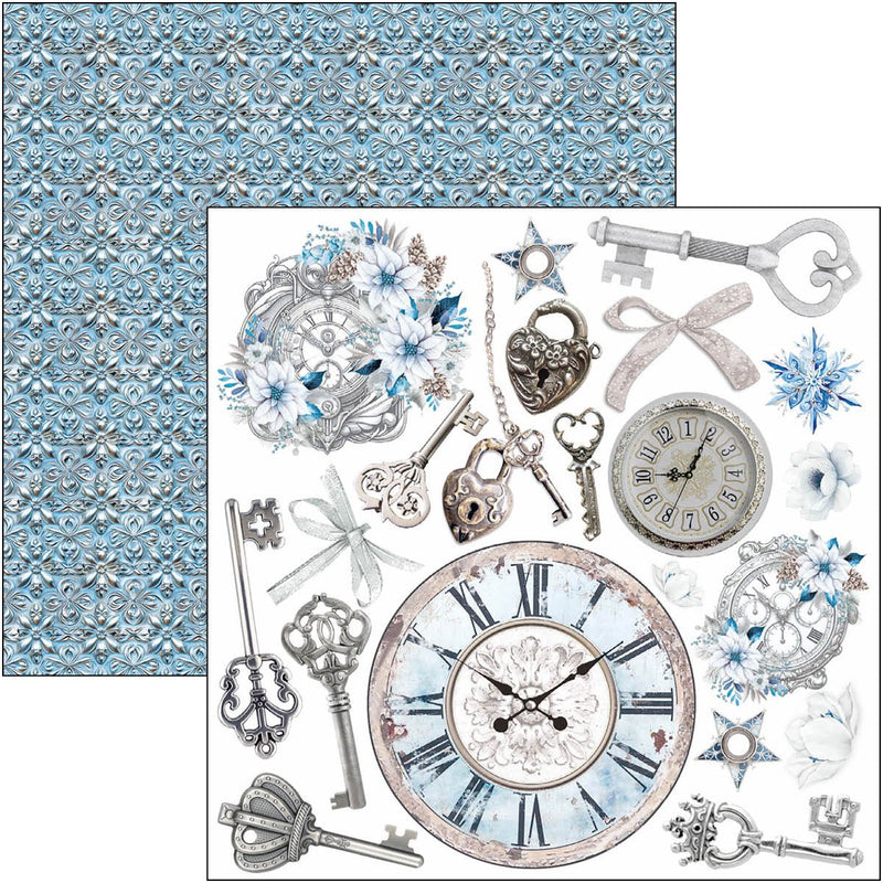 Ciao Bella Elegance of Blue Fussy Cut Ephemera Pad 6"x6" - Craftywaftyshop