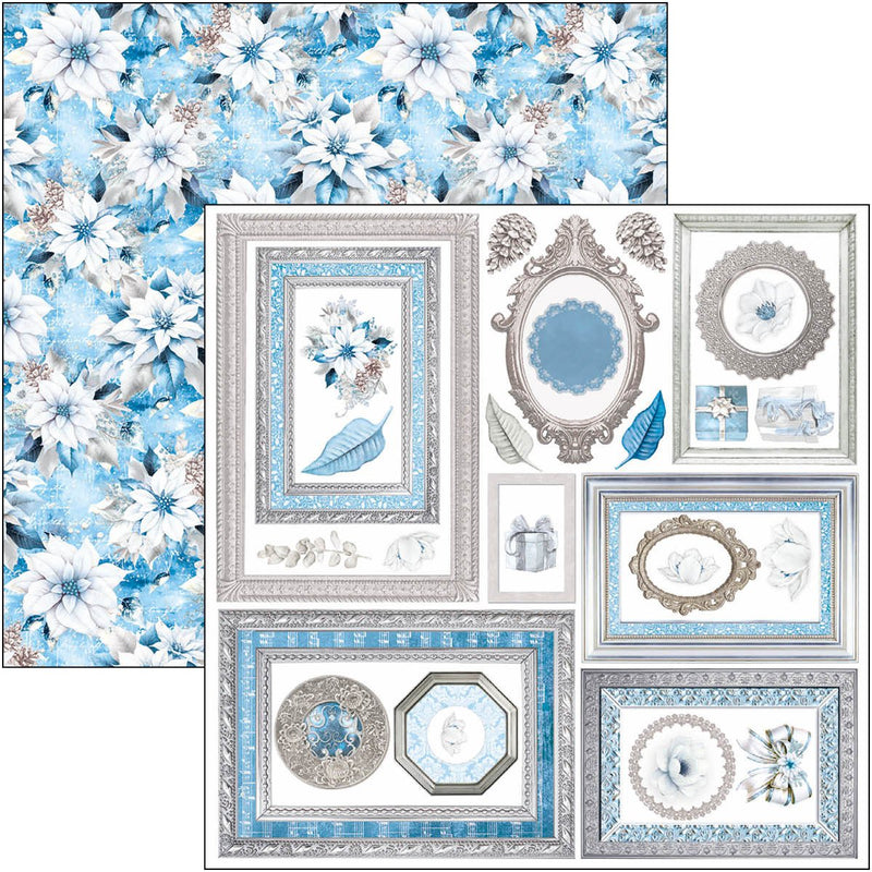 Ciao Bella Elegance of Blue Fussy Cut Ephemera Pad 6"x6" - Craftywaftyshop