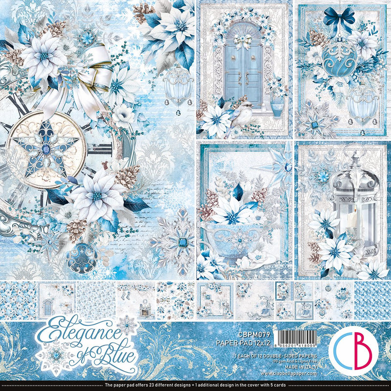 Ciao Bella Elegance of Blue Paper Pad 12"x12" - Craftywaftyshop