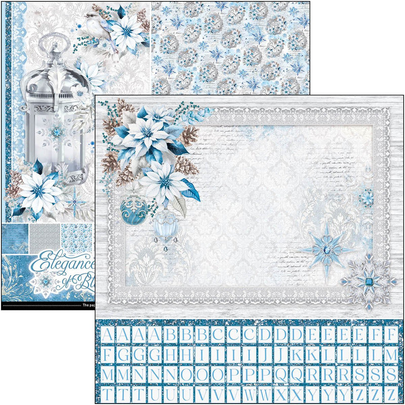 Ciao Bella Elegance of Blue Patterns Pad 12"x12" - Craftywaftyshop