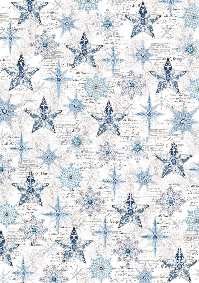 Ciao Bella Vellum Elegance of Blue Paper Patterns A4 - Craftywaftyshop