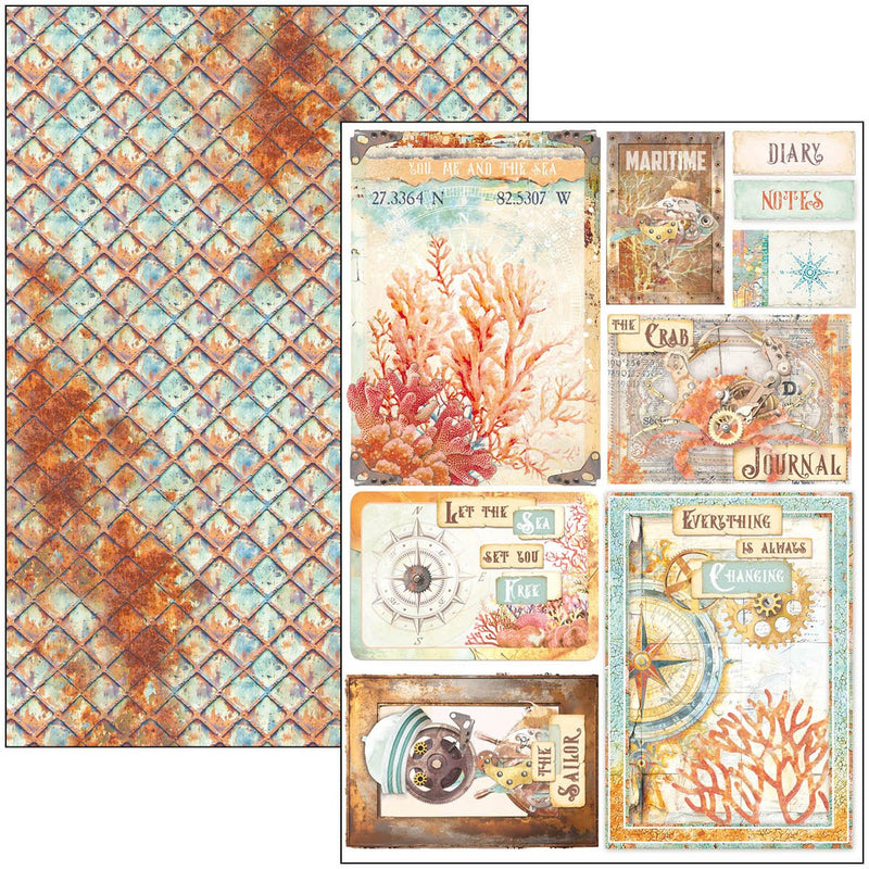 Coral Reef A4 Creative Ephemera Pad by Ciao Bella - Craftywaftyshop