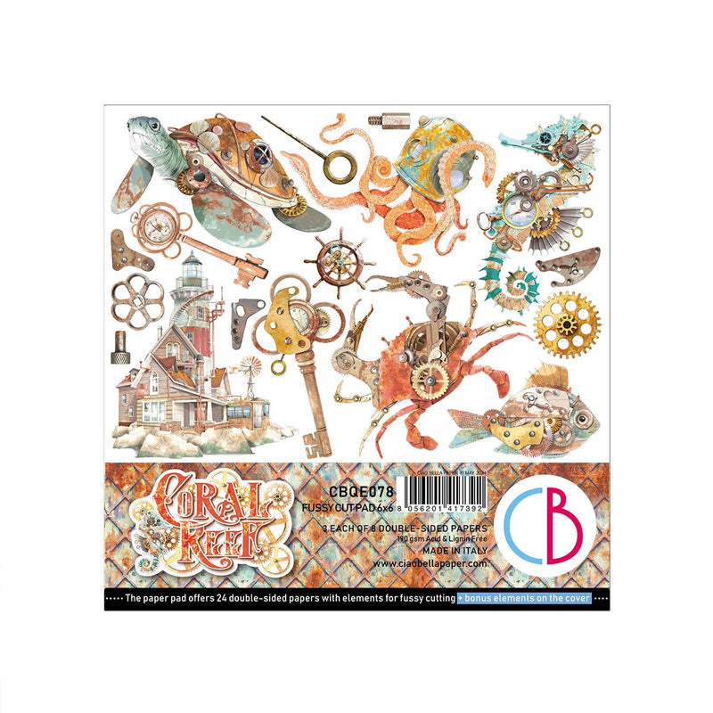 Coral Reef Fussy Cut Ephemera Pad 6 x 6 by Ciao Bella - Craftywaftyshop