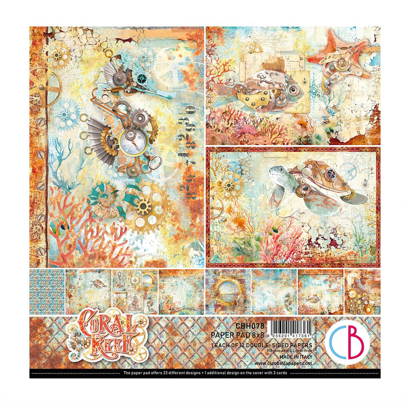 Coral Reef Paper Pad 8 x 8 by Ciao Bella - Craftywaftyshop