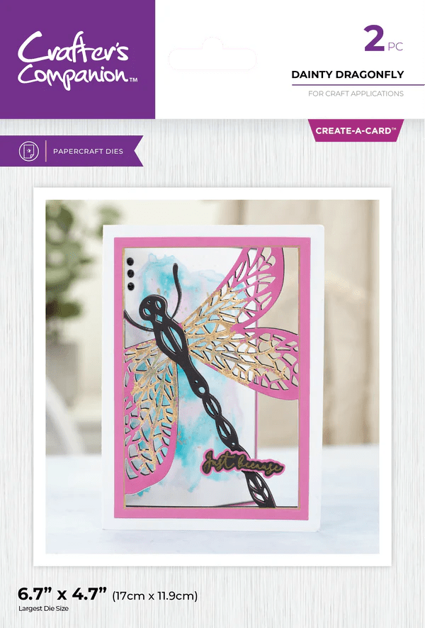 Crafter's Companion Metal Die Create a Card 5"x7" - Dainty Dragonfly - Craftywaftyshop