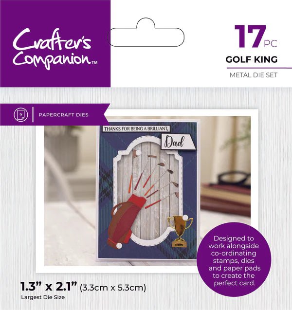 Crafter's Companion Modern Man Metal Die - Golf King - Craftywaftyshop