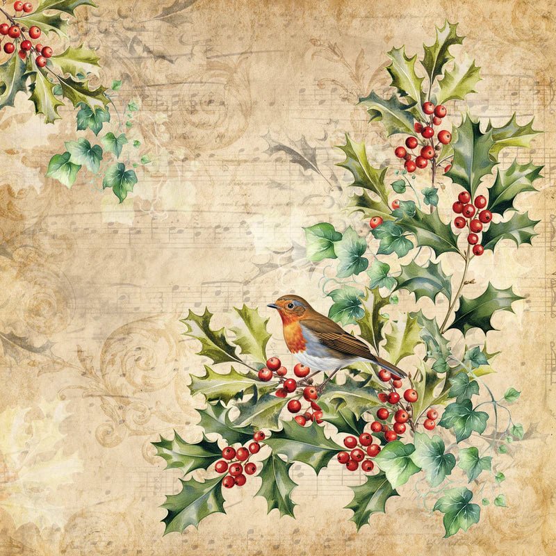 Crafters Companion Nature’s Garden - Holly & Ivy - 6” x 6” Paper Pad - Craftywaftyshop