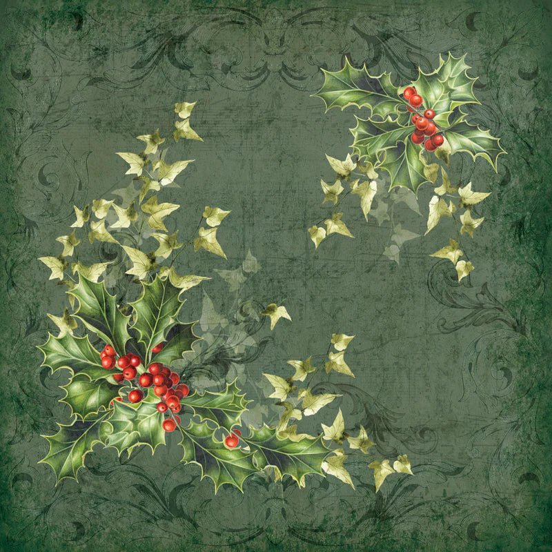 Crafters Companion Nature’s Garden - Holly & Ivy - 6” x 6” Paper Pad - Craftywaftyshop