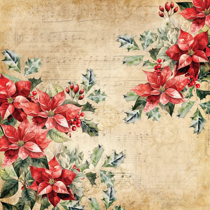 Crafters Companion Nature’s Garden - Holly & Ivy - 6” x 6” Paper Pad - Craftywaftyshop