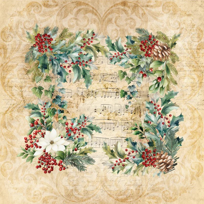 Crafters Companion Nature’s Garden - Holly & Ivy - 6” x 6” Paper Pad - Craftywaftyshop