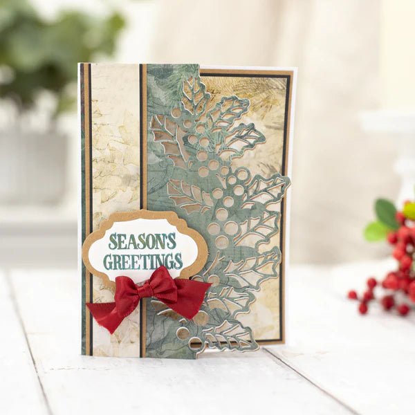 Crafters Companion Nature’s Garden - Holly & Ivy - Metal Die - Jolly Holly Edge - Craftywaftyshop