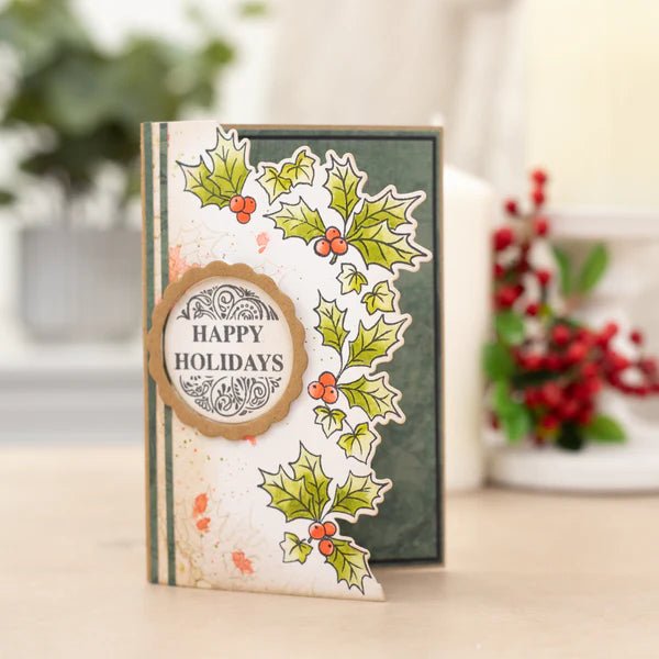 Crafters Companion Nature’s Garden Holly & Ivy - Stamp and Die - The Holly and the Ivy - Craftywaftyshop