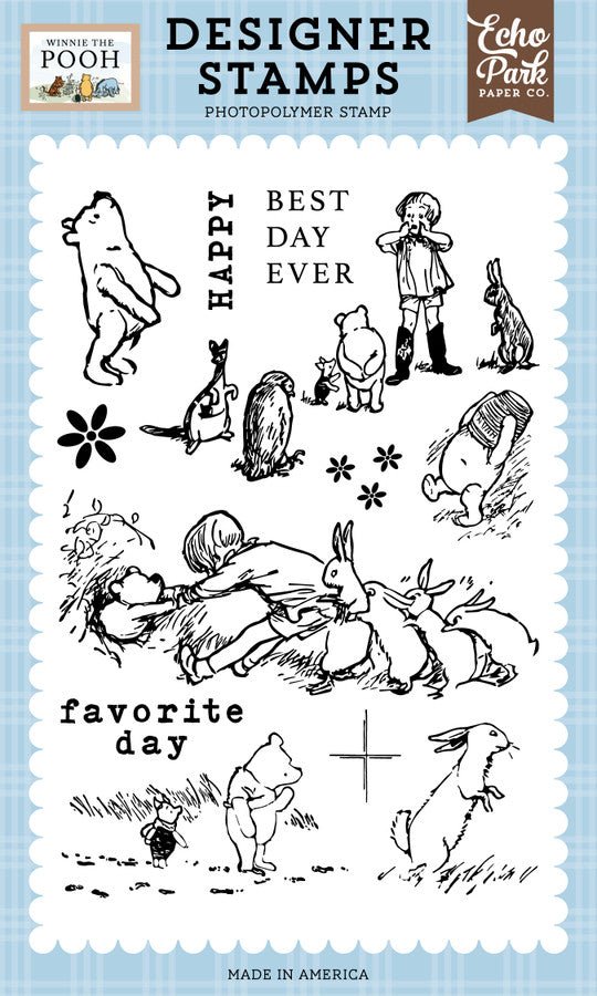 Echo Park Winnie The Pooh Favorite Day With Pooh Stamp Set - Craftywaftyshop