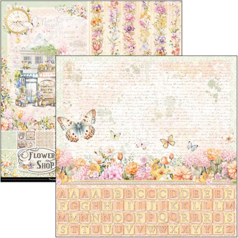 Flower Shop Patterns Pad 12 x 12 by Ciao Bella - Craftywaftyshop