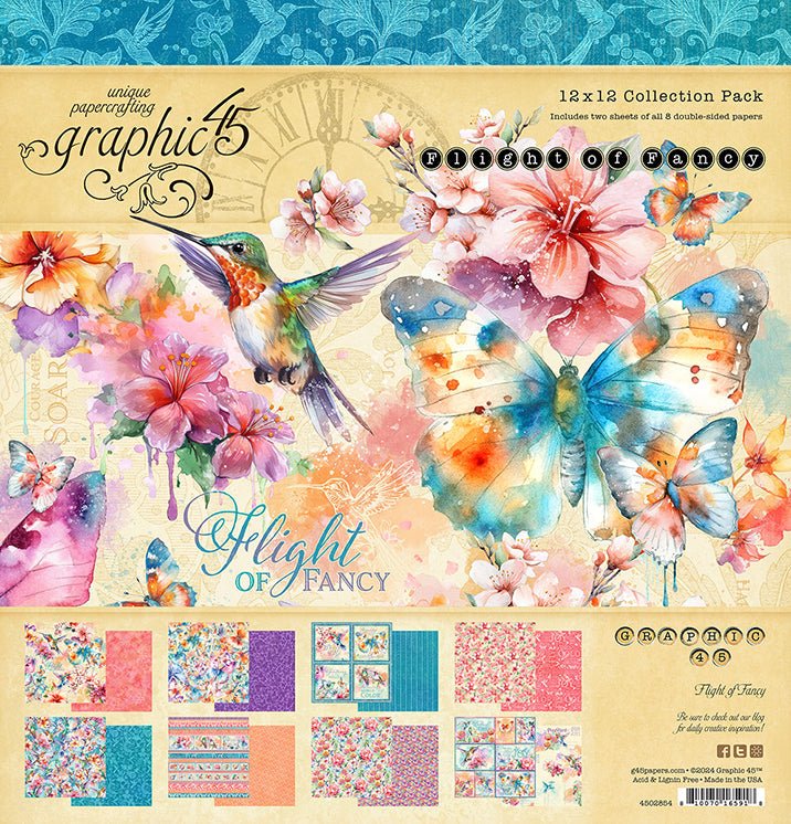 Graphic 45 Flight of Fancy 12×12 Collection Pack - Craftywaftyshop