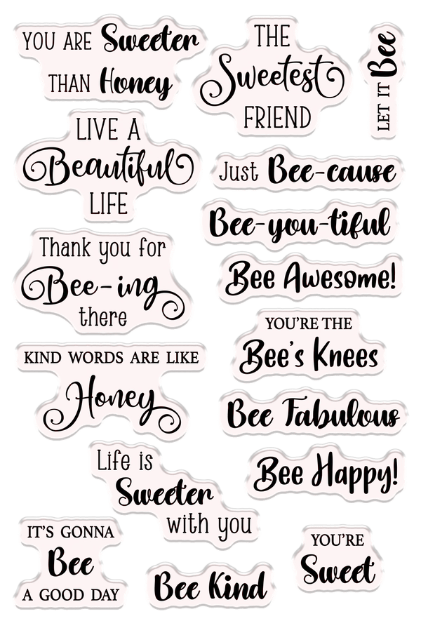 Honeysuckle Collection Clear Acrylic Stamp - Sweet Sentiments by Crafters Companion - Craftywaftyshop