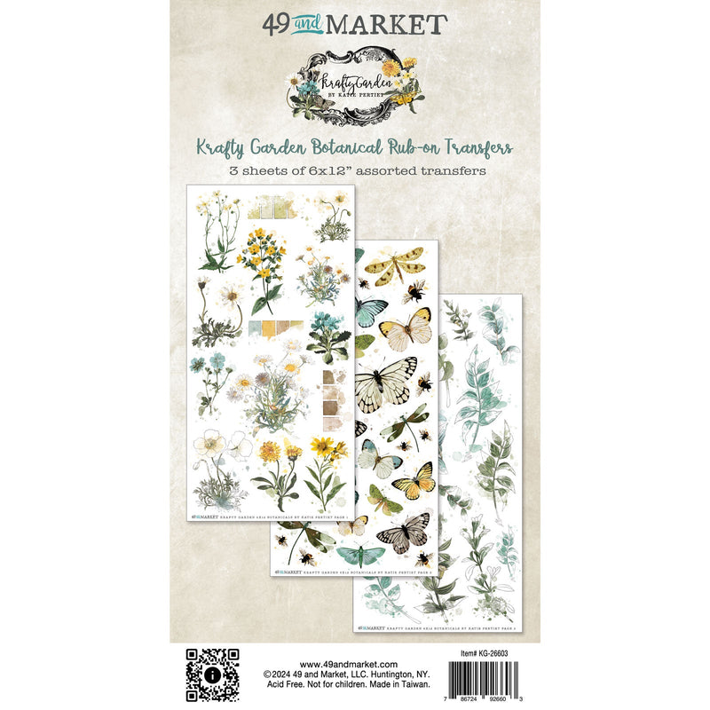 Krafty Garden Botanicals Rub-on Transfer Set by 49 and Market - Craftywaftyshop