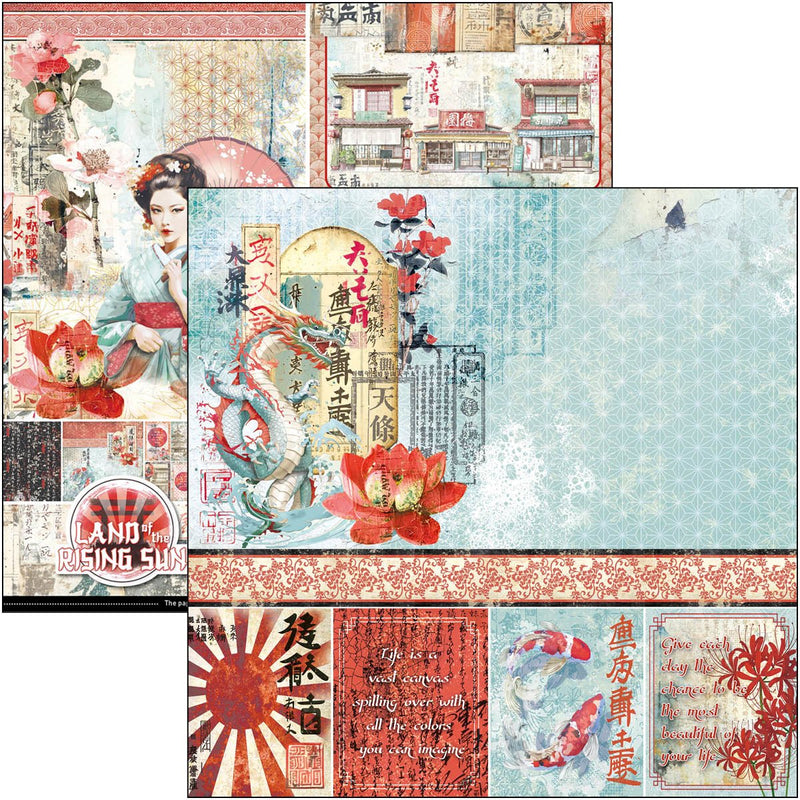 Land Of The Rising Sun Paper Pad 8 x 8 by Ciao Bella - Craftywaftyshop