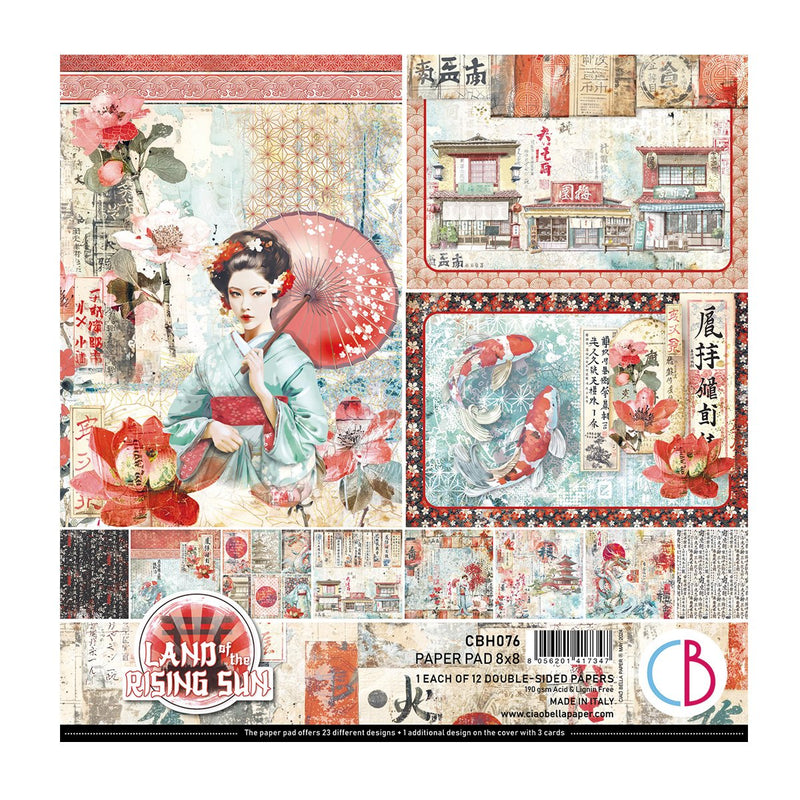 Land Of The Rising Sun Paper Pad 8 x 8 by Ciao Bella - Craftywaftyshop