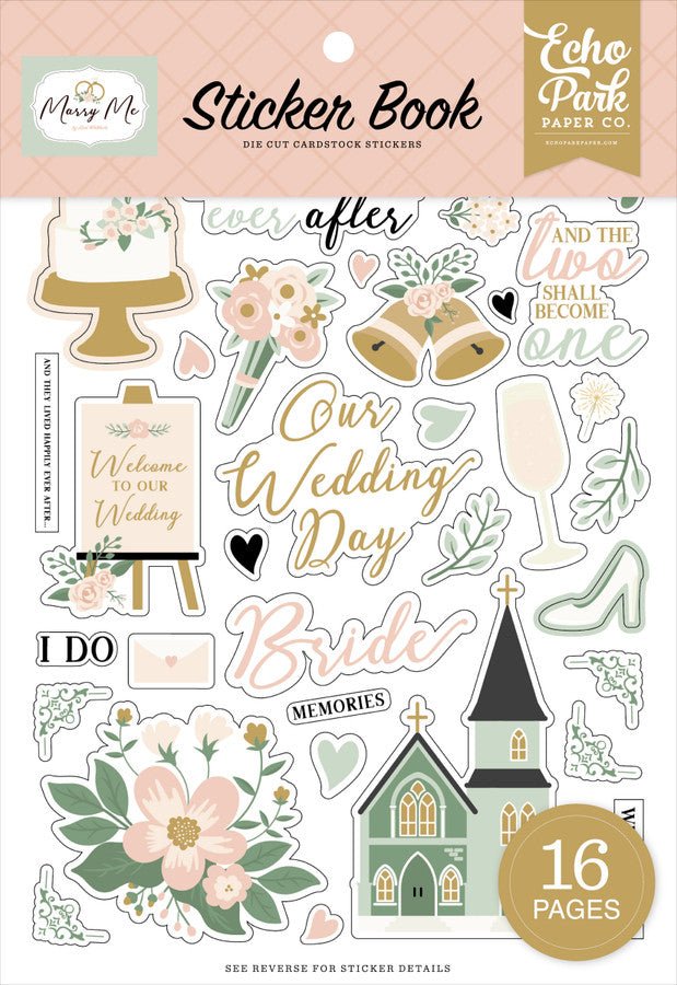 Marry Me Sticker Book by Echo Park - Craftywaftyshop