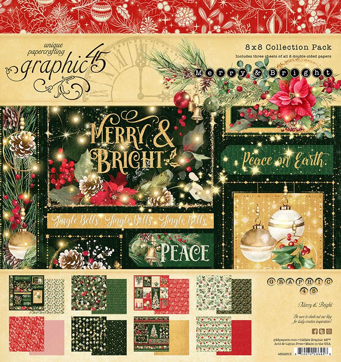 Merry & Bright 8×8 Collection Pack by Graphic 45 - Craftywaftyshop