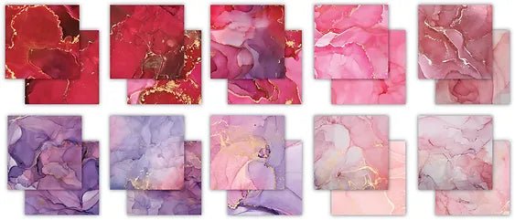 The Essential Craft Papers 6x6 Ink Drops Rose by Craft Consortium - Craftywaftyshop