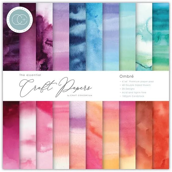 The Essential Craft Papers 6x6 Ombré by Craft Consortium - Craftywaftyshop